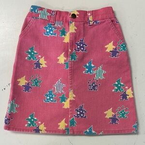 Oshkosh Vintage Denim Jean Skirt Juggling Circus Clowns 6x